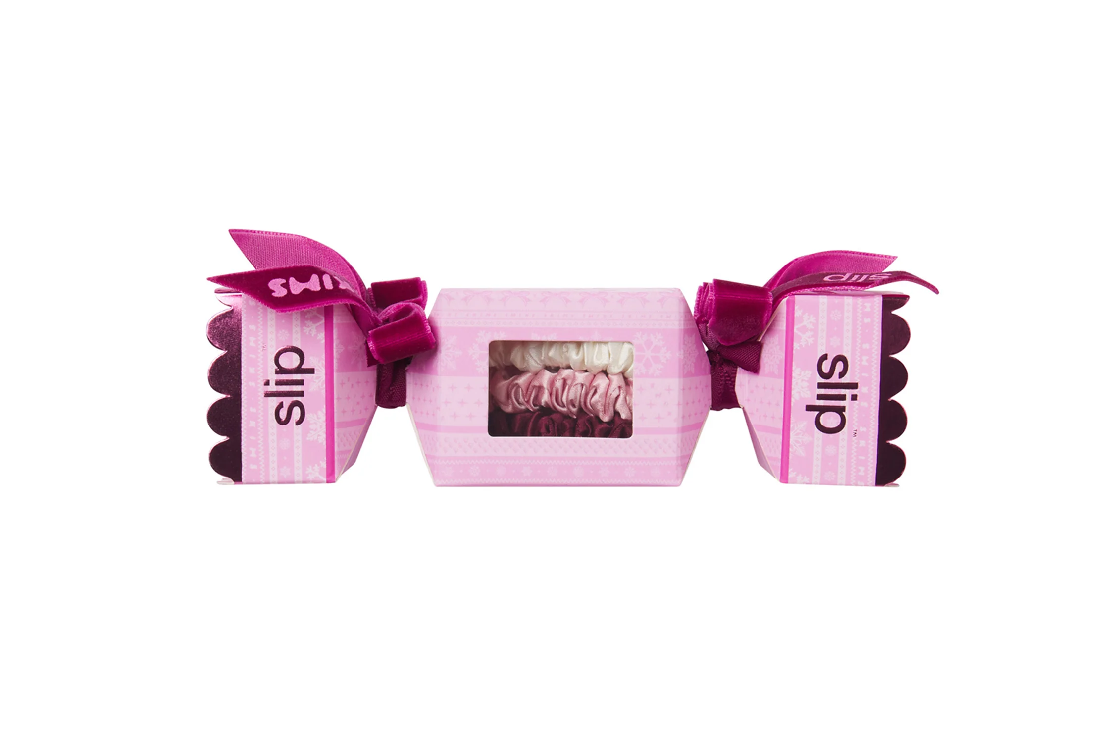Slip x Skims Trio Scrunchie Cracker - Bubblegum Bow Fairisle - Image 4