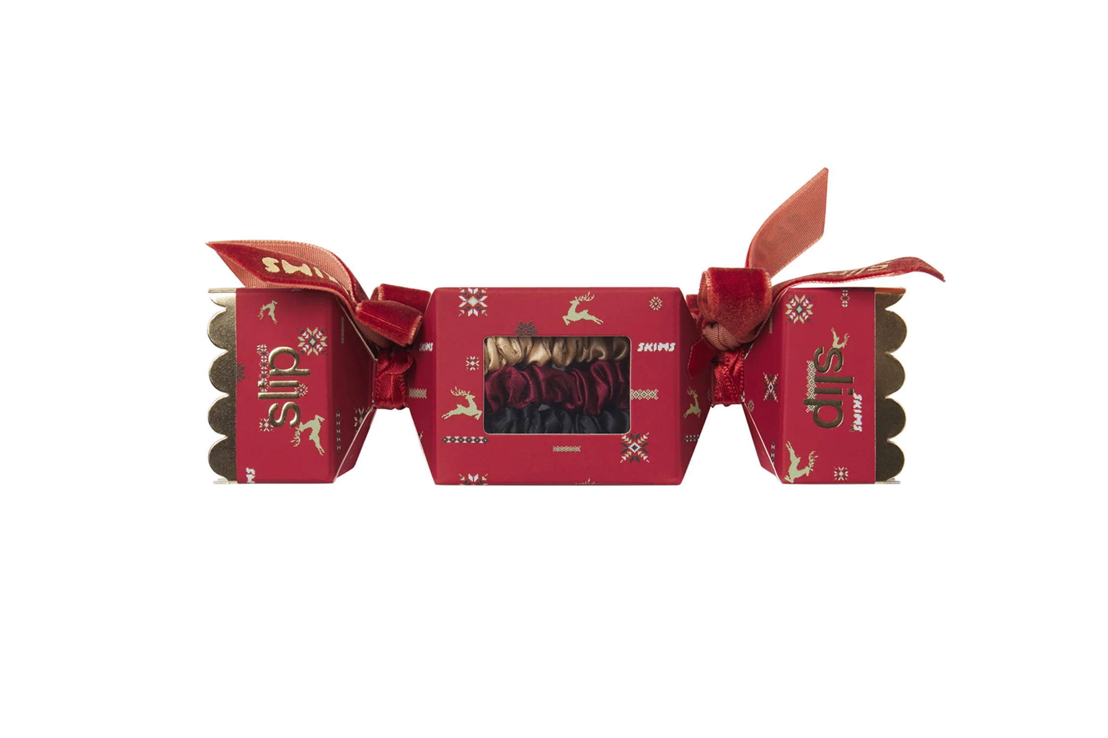 Slip x Skims Trio Scrunchie Cracker - Cranberry Vintage Deer Print - Image 4