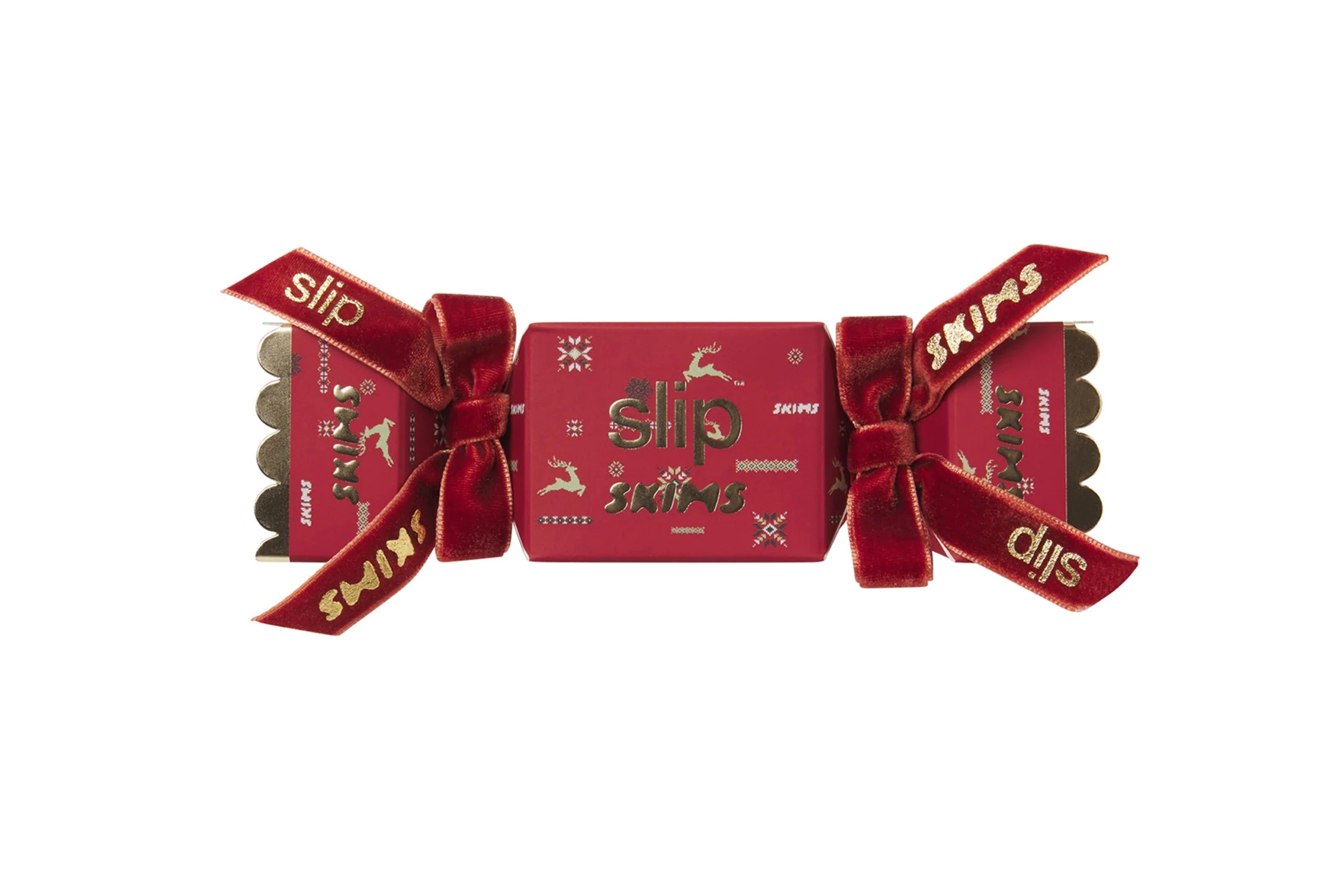 Slip x Skims Trio Scrunchie Cracker - Cranberry Vintage Deer Print - Image 5